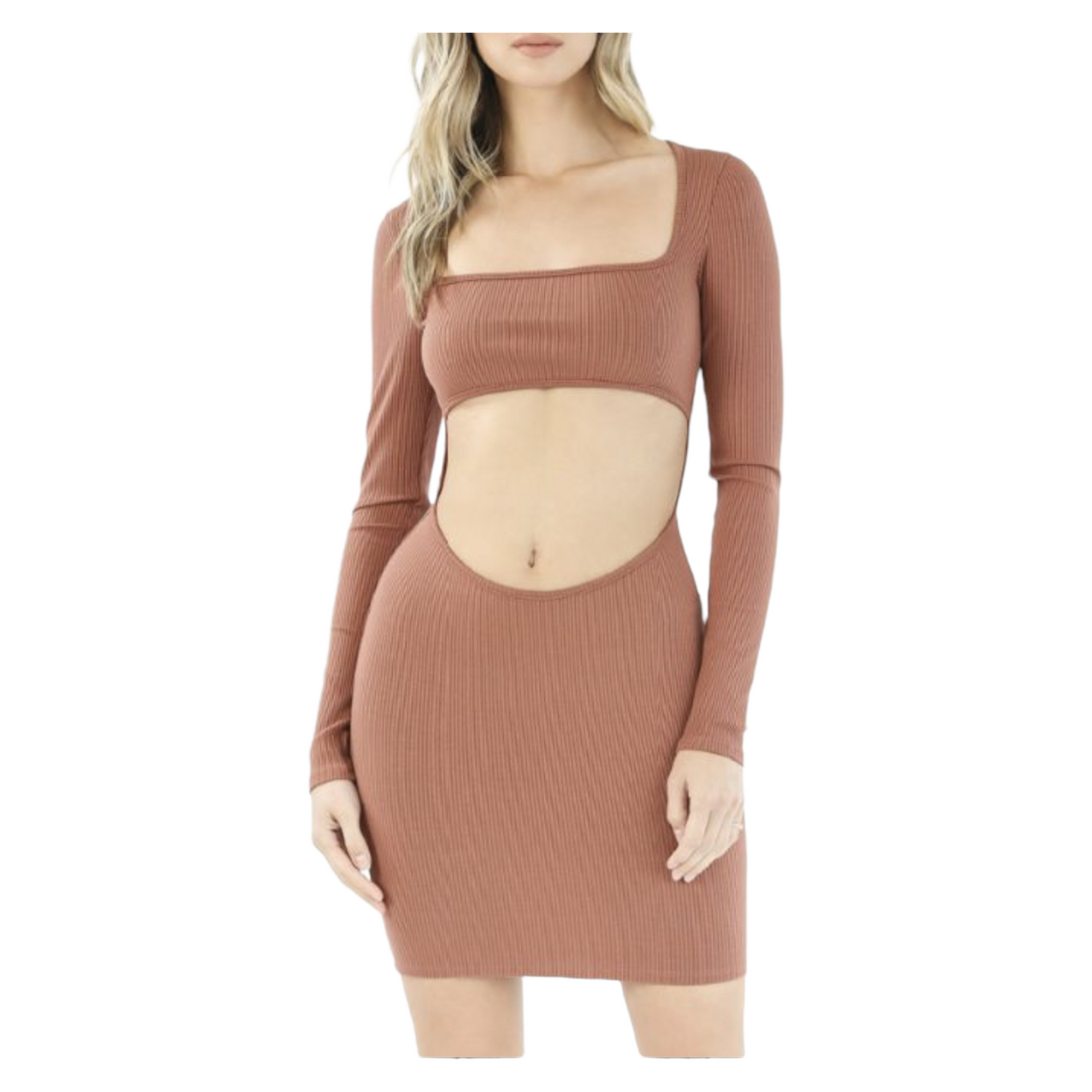 Vestido sexy de manga larga con corte frontal a la mitad del muslo para mujer, ceñido al cuerpo, inspirado en la gran final, club/fiesta/maternidad