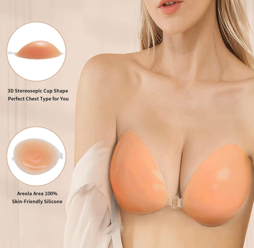 Sticky Bra Backless Adhesive Strapless Invisible Push Up Stick  on Bras for Women Dresses 2 Pair Reusable Nipple Cover : Clothing, Shoes &  Jewelry